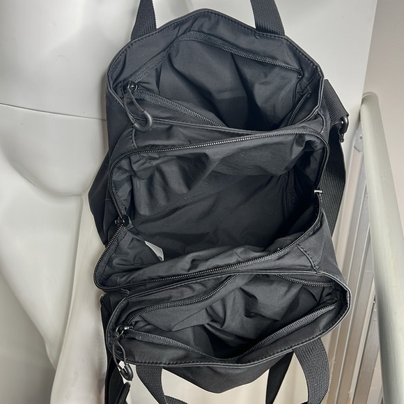 Ganni Black Nylon Recycled Triple Compartment Double Handle Crossbody Bag - Picture 8 of 10